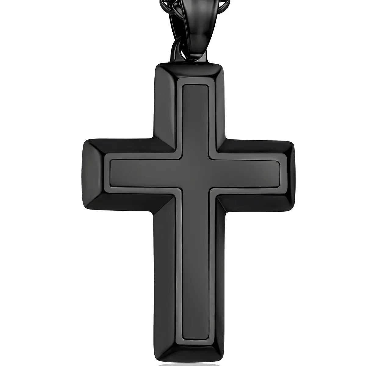 Cross Necklace for Men, Waterproof Stainless Steel Christian Cross Pendant, Non Tarnish Everyday Faith Jewelry Gift for Son Boyfriend Husband