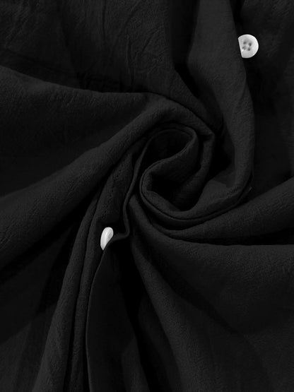 Men'S Casual Long Sleeve Linen Shirt, Fashionable Old Money Style Top, All-Season Woven Fabric, Fitted Design