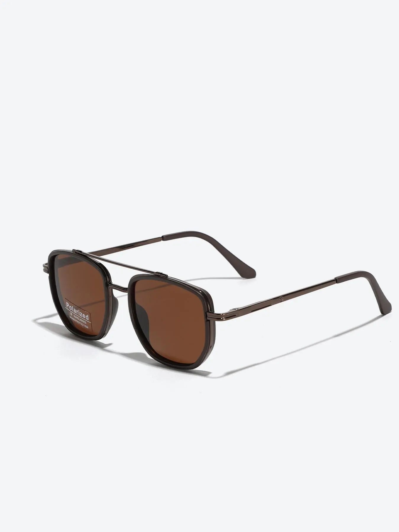 Summer 2025 Simple Polarized Shades Sunglasses for Everyday Use, Summer Geometric Frame Double Beam Fashion Sunglasses, Travel Accessories, Trendy Casual Sunglasses, National Day Offers