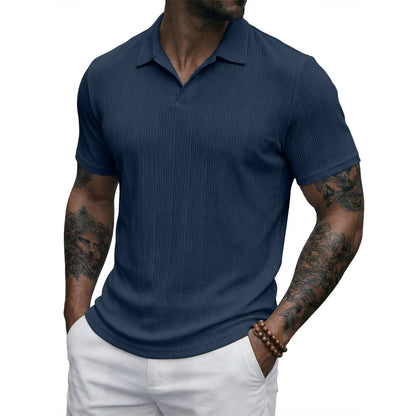JMIERR 2026 Mens Casual Knit Polo Shirts Stretchy Old Money Textured Short Sleeve Dress Golf Shirts