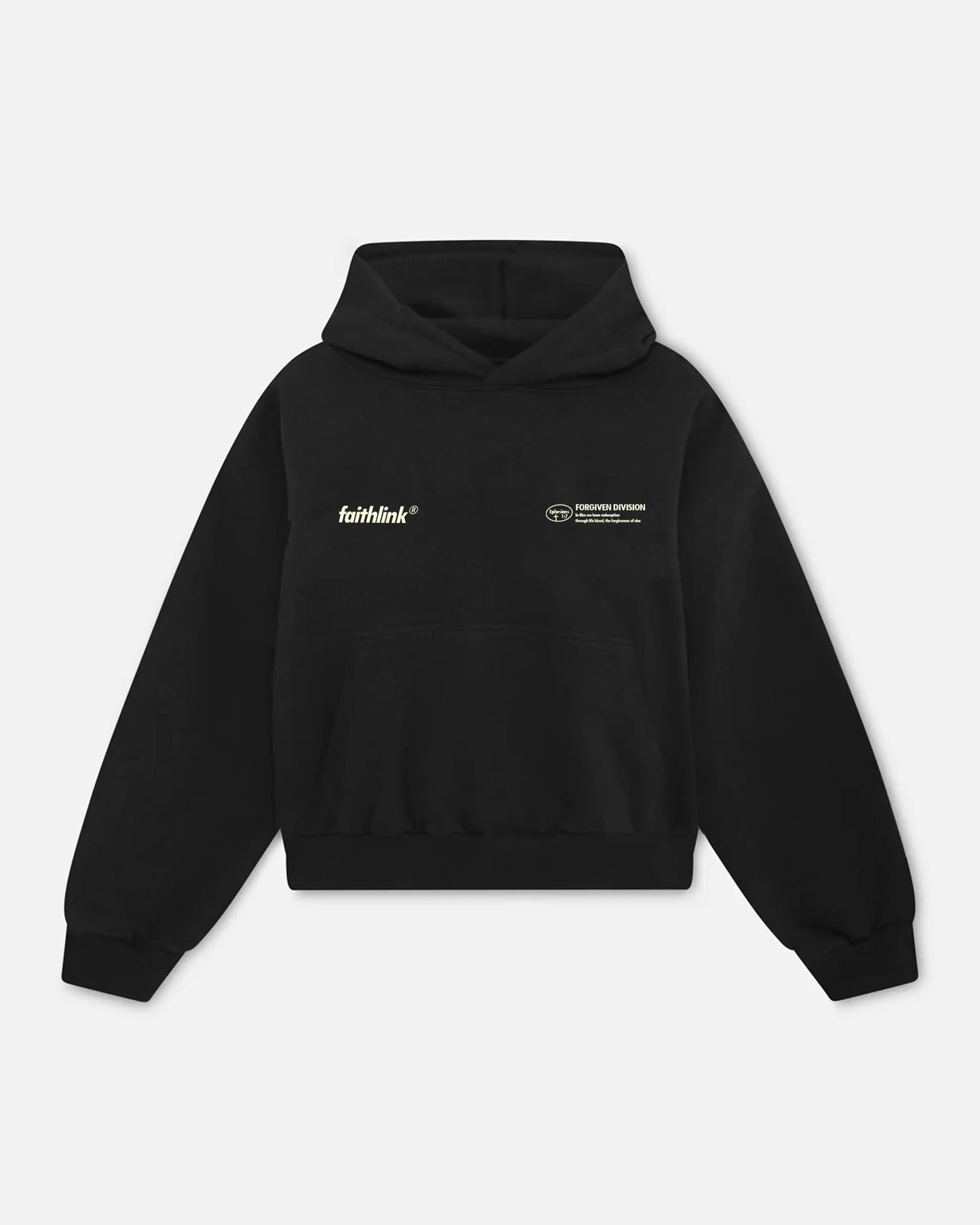Faith Link Co. - Forgiven Hoodie - 100% Premium Cotton, Message-Driven and Scripture-Based Design (Ephesians 1:7)
