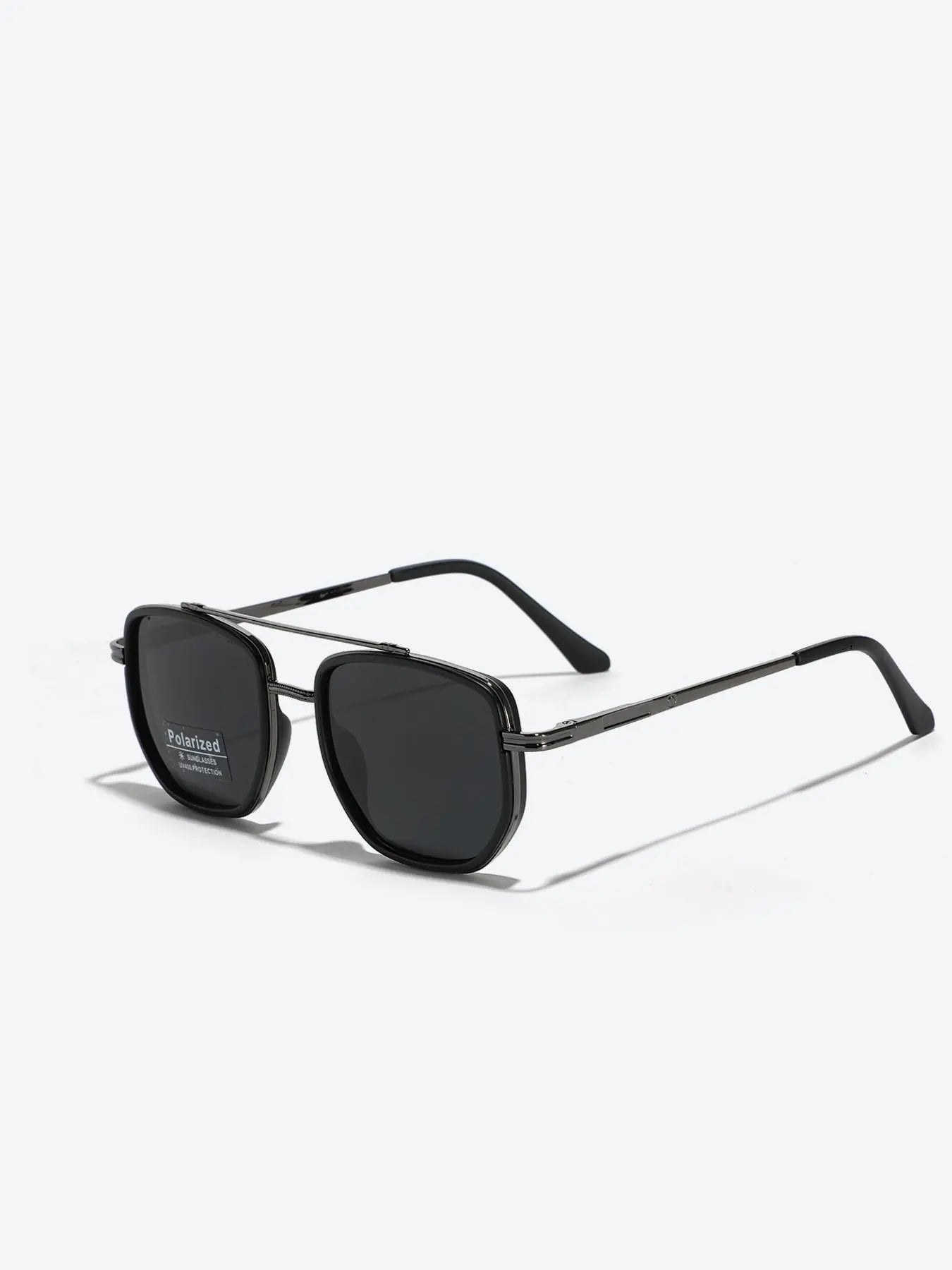 Summer 2025 Simple Polarized Shades Sunglasses for Everyday Use, Summer Geometric Frame Double Beam Fashion Sunglasses, Travel Accessories, Trendy Casual Sunglasses, National Day Offers