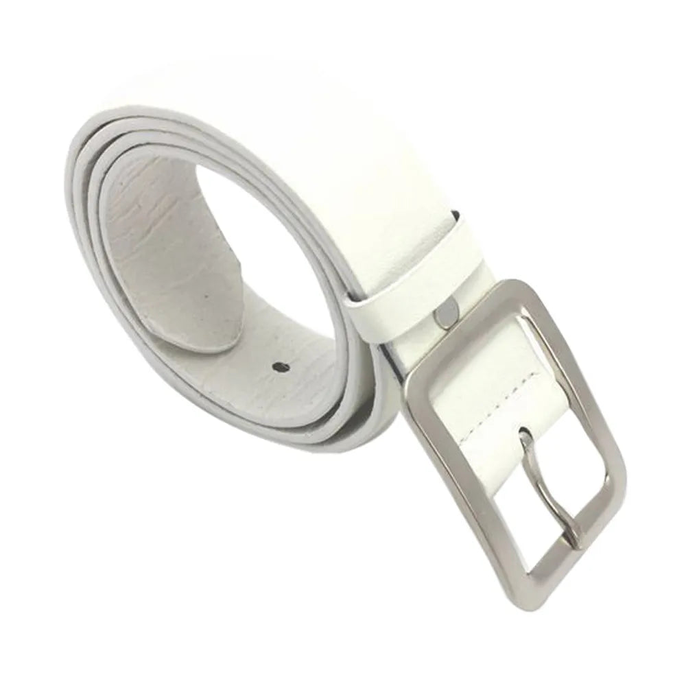 2025 Square Pin Buckles Belts Men Silver Buckle Leather Belts for Jeans Retro Wild Belts for Men Waistbands Students Strap