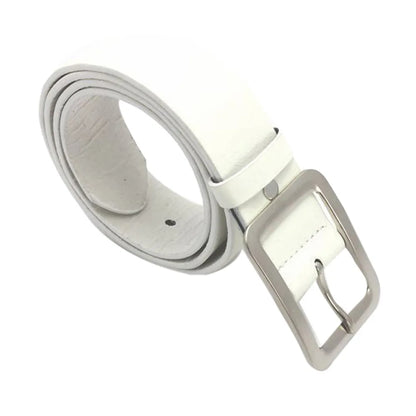 2025 Square Pin Buckles Belts Men Silver Buckle Leather Belts for Jeans Retro Wild Belts for Men Waistbands Students Strap
