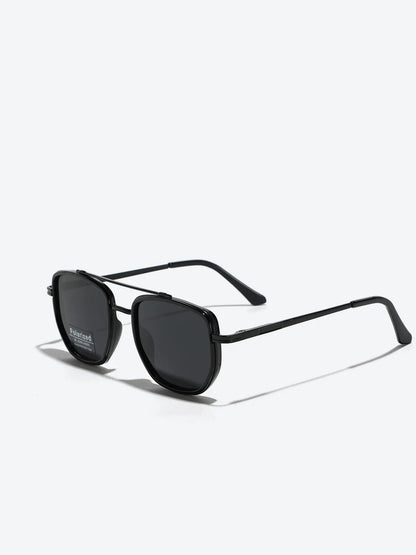 Summer 2025 Simple Polarized Shades Sunglasses for Everyday Use, Summer Geometric Frame Double Beam Fashion Sunglasses, Travel Accessories, Trendy Casual Sunglasses, National Day Offers