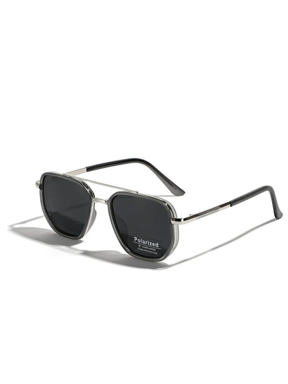 Summer 2025 Simple Polarized Shades Sunglasses for Everyday Use, Summer Geometric Frame Double Beam Fashion Sunglasses, Travel Accessories, Trendy Casual Sunglasses, National Day Offers