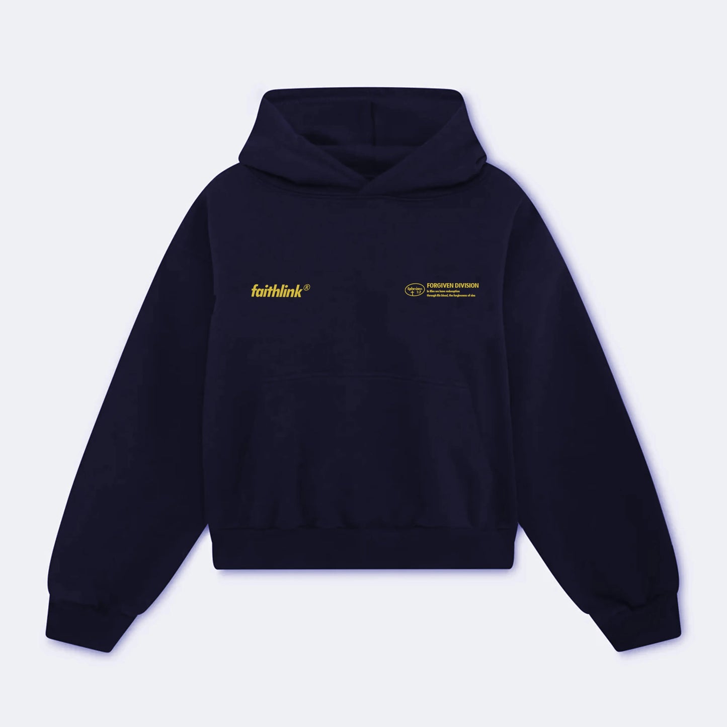 Faith Link Co. - Forgiven Hoodie - 100% Premium Cotton, Message-Driven and Scripture-Based Design (Ephesians 1:7)