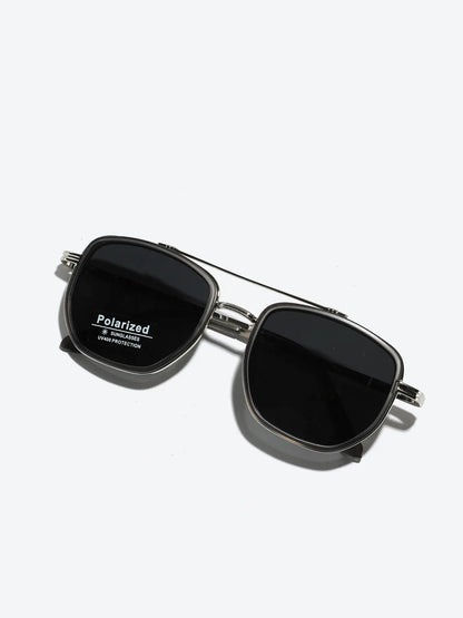 Summer 2025 Simple Polarized Shades Sunglasses for Everyday Use, Summer Geometric Frame Double Beam Fashion Sunglasses, Travel Accessories, Trendy Casual Sunglasses, National Day Offers