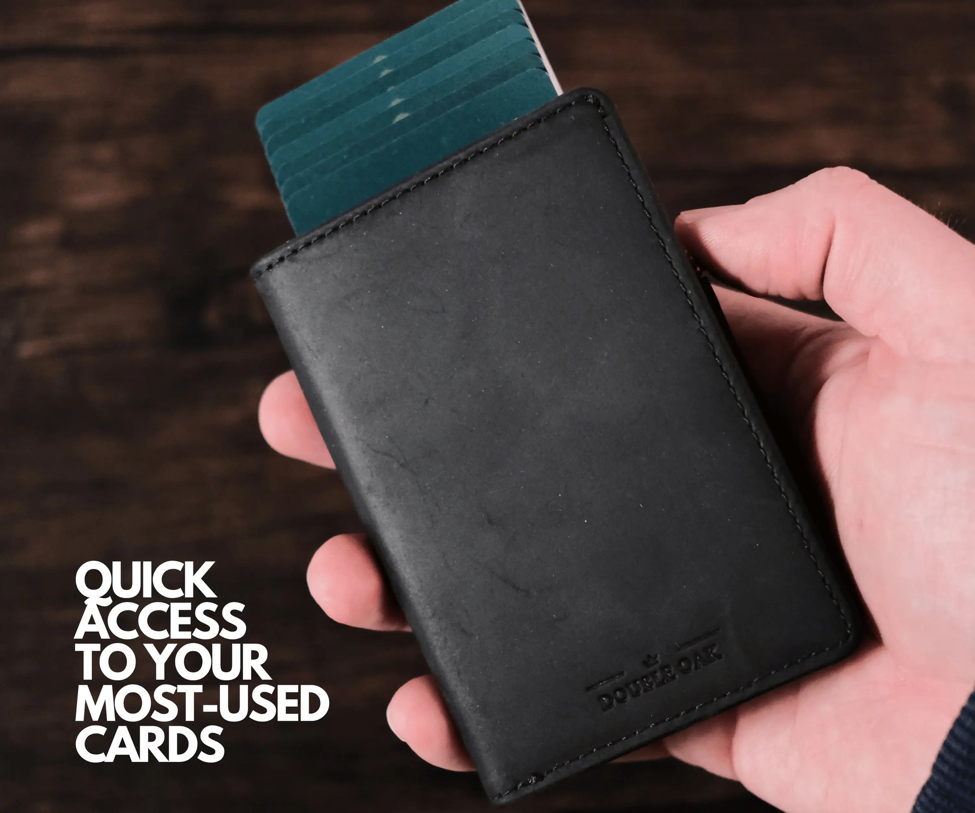 Double Oak Essentials - Leather Pop-Up Wallet - Black