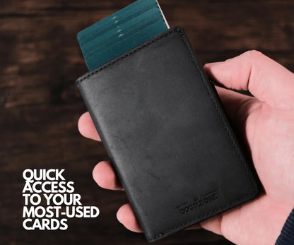 Double Oak Essentials - Leather Pop-Up Wallet - Black