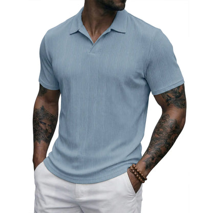 JMIERR 2026 Mens Casual Knit Polo Shirts Stretchy Old Money Textured Short Sleeve Dress Golf Shirts