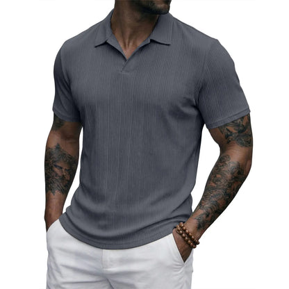 JMIERR 2026 Mens Casual Knit Polo Shirts Stretchy Old Money Textured Short Sleeve Dress Golf Shirts