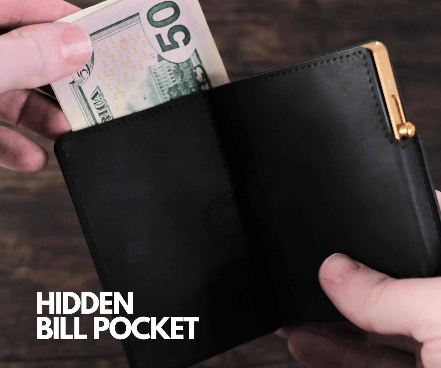 Double Oak Essentials - Leather Pop-Up Wallet - Black
