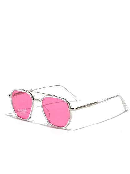 Summer 2025 Simple Polarized Shades Sunglasses for Everyday Use, Summer Geometric Frame Double Beam Fashion Sunglasses, Travel Accessories, Trendy Casual Sunglasses, National Day Offers