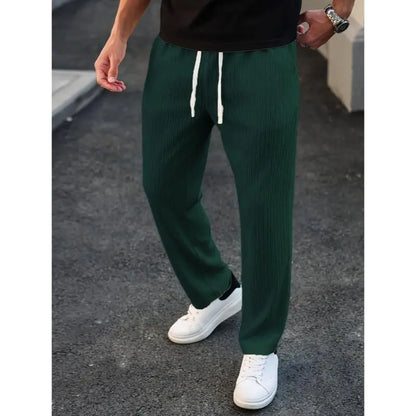 Men'S Solid Drawstring Waist Pants, Plain Casual Comfy Trousers For, Resort Style Men'S Bottoms for Daily Wear, Pants for Men, Menswear, Mens Clothing,Street Style