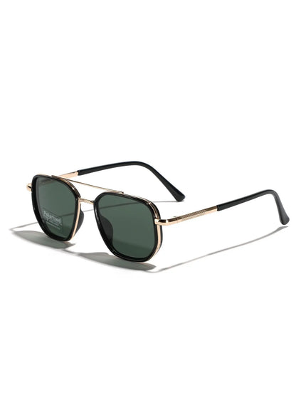 Summer 2025 Simple Polarized Shades Sunglasses for Everyday Use, Summer Geometric Frame Double Beam Fashion Sunglasses, Travel Accessories, Trendy Casual Sunglasses, National Day Offers